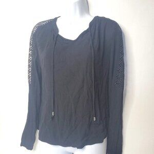 Mossimo Women's XS Tassel Top Open Weave Sleeves Boho